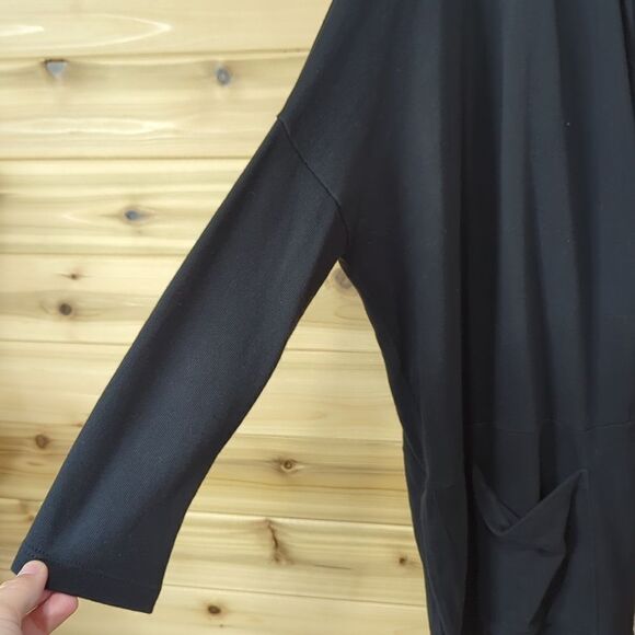 White + Warren Top Womens XS Black Open front Hooded Relaxed Fit - Picture 3 of 11